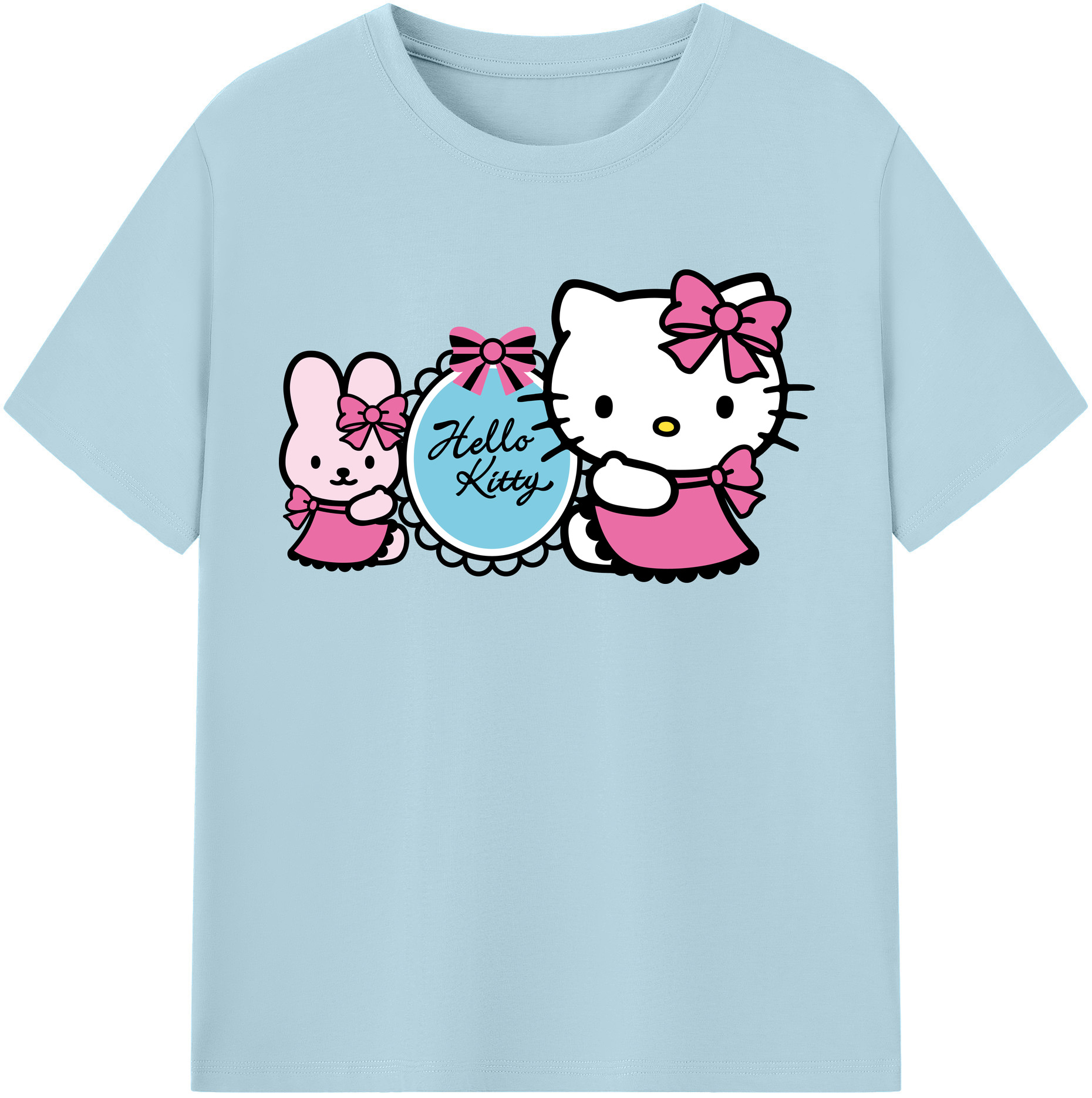 （画像用） Hello Kitty ハローキティ 綿100％半袖Tシャツ（フロントプリント）